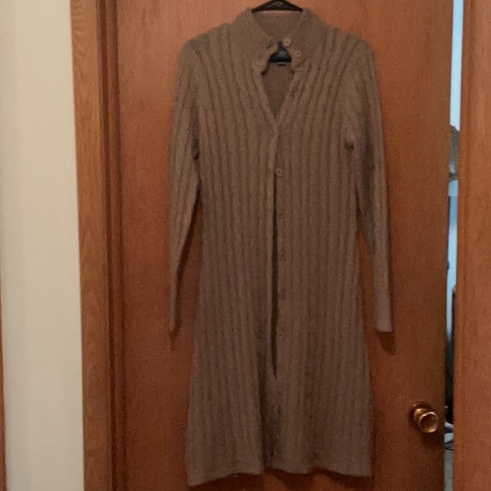 Paper Crane Brown Ribbed Sweater Dress